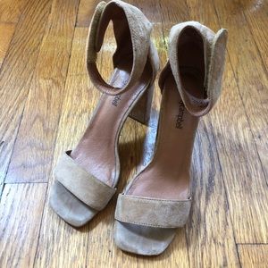 Jeffery Campbell suede Lindsay heels.